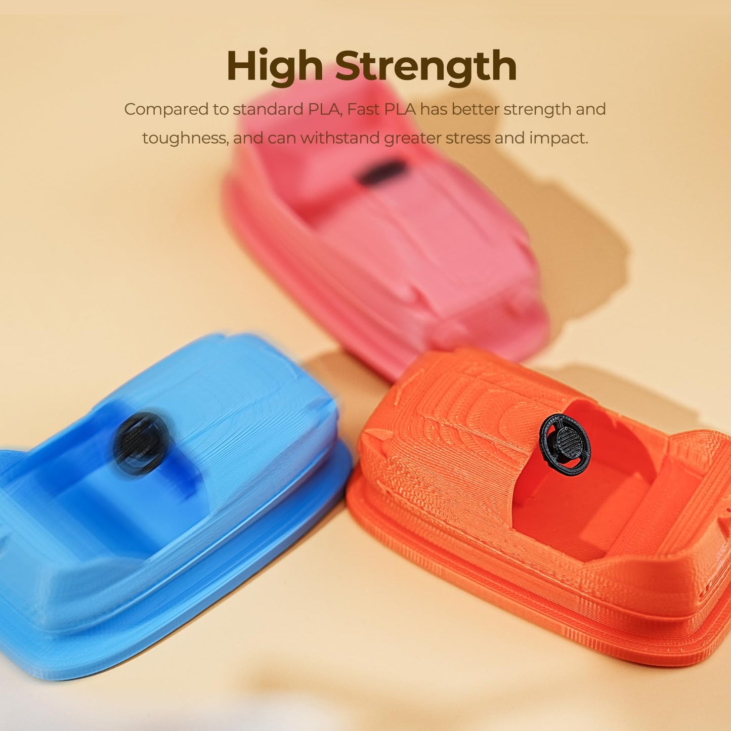 Creality High Speed PLA Filament 1.75mm, 3D Printer Filament for 300mm/s 3D Printing, Rapid PLA Dimensional Accuracy +/- 0.02 mm 1Kg Cardboard Spool(2.2lbs) for FDM 3D Printers (Orange)