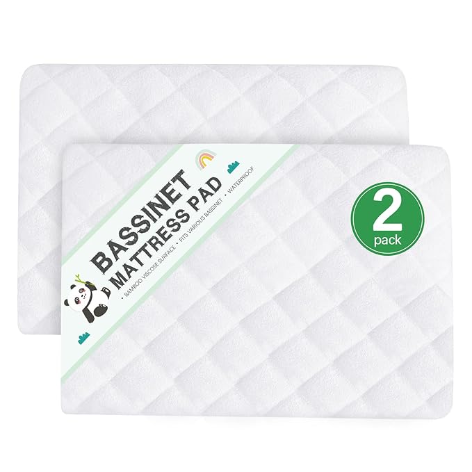 Waterproof Bassinet Mattress Protector, Fit for 19" x 33" KoolaBaby (3 in 1), Papablic, BabyBond, HARPPA and RICUTON Bedside, Ultra Soft Breathable, Washer & Dryer