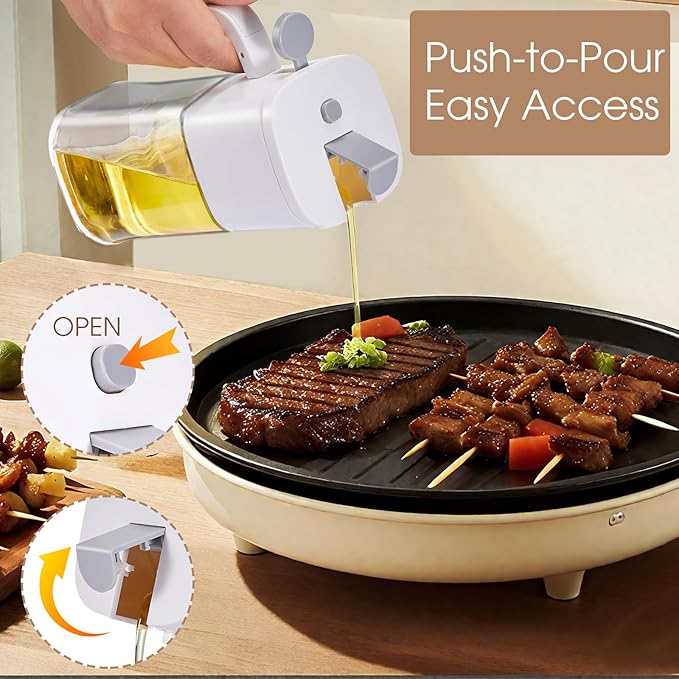 2-in-1 Olive Oil Sprayer Bottle 16.9oz/500ml - 2-in-1 Kitchen Gadget Olive Oil Dispenser, Suitable for Air Fryer, Salad and Barbecue, Kitchen Gadget
