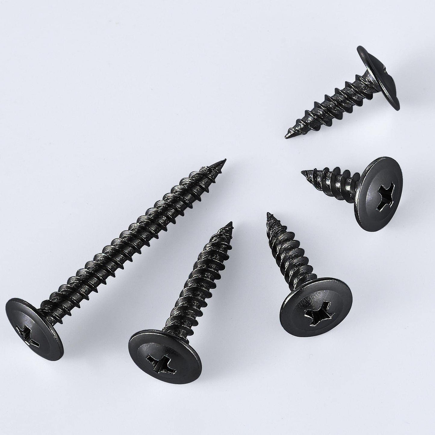 (150 pcs)#8×1-1/2" Black Truss Head Wood Screws Quick Metal Self Tapping Zinc Oxide