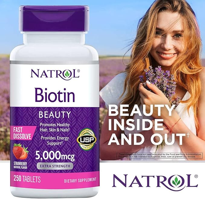 Natrol Biotin Beauty 5,000 mcg, 250 Fast Dissolve Tablets