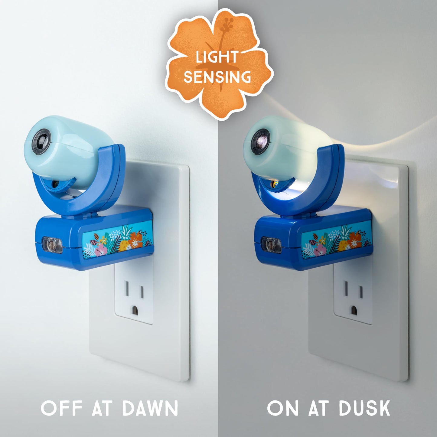 Projectables LED Kids Night Light Projector, Plug-in, Dusk-to-Dawn, Blue Lilo and Stitch, Model 84867, 1 Pack