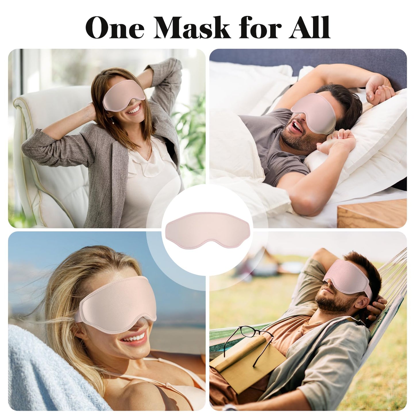 Fygrip 3D Eye Mask Sleep Mask for Men & Women, 100% Pressure-Free & Light Block-Out Eye Mask for Sleep with Easy Adjustable Strap, Night Eye Cover for Travel, Pink