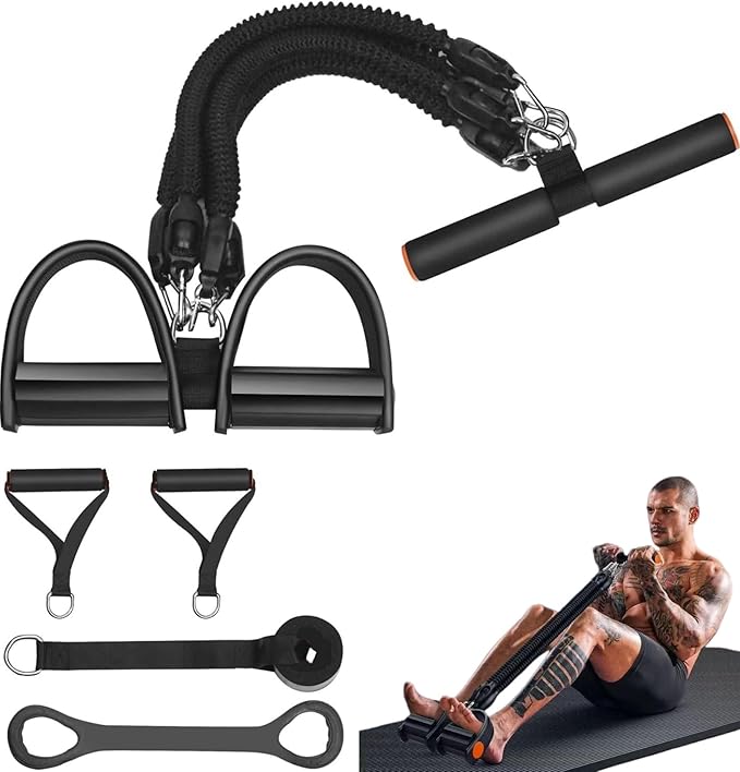 Resistance Bands for Exercise,6-Tube Elastic Yoga Pedal Puller Resistance Band, Natural Latex Tension Rope Fitness Equipme...