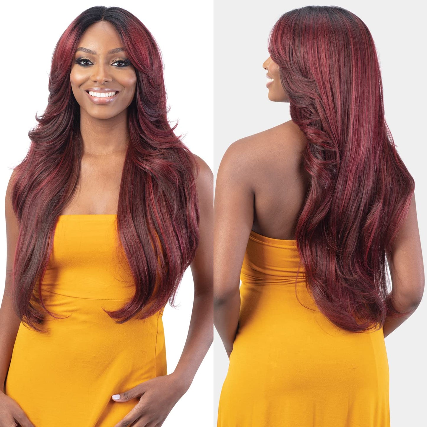 FreeTress Equal HD Lace Front Wig Curtain Bang Bombshell (PENNY)