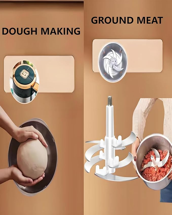 5L Electric Meat Grinder, Stainless Steel Dough Machine, 500w Powerful Food Processing Machine, Used For Dough Mixing, Onion, Meat, Nuts, Fruits, Garlic And Vegetables
