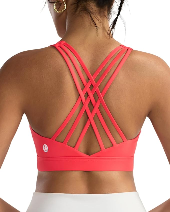 RUNNING GIRL Sports Bras for Women,High Impact Criss Cross Back Molded Cup Running Bra with Sewn in Pads