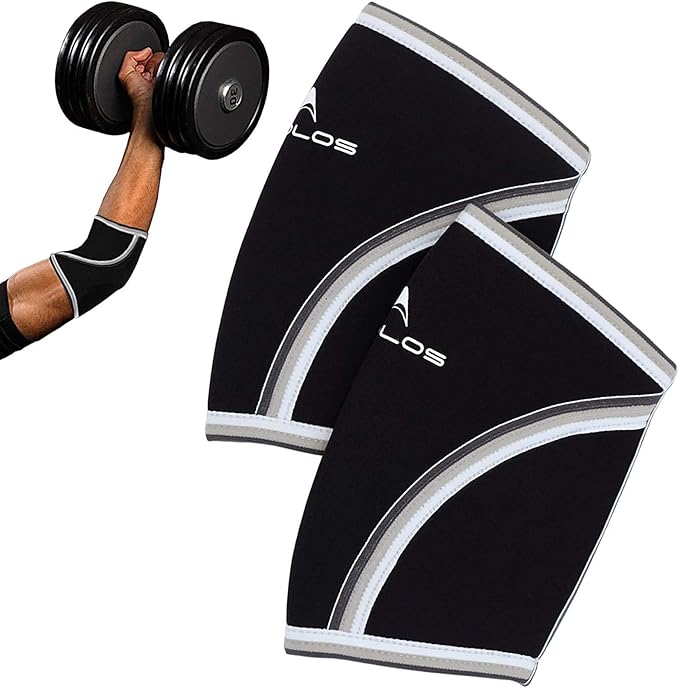AEOLOS Compression Elbow Sleeves(Pair), 5mm Neoprene Elbow Barces for Weightlifting Powerlifting Tennis Golf and Basketbal...
