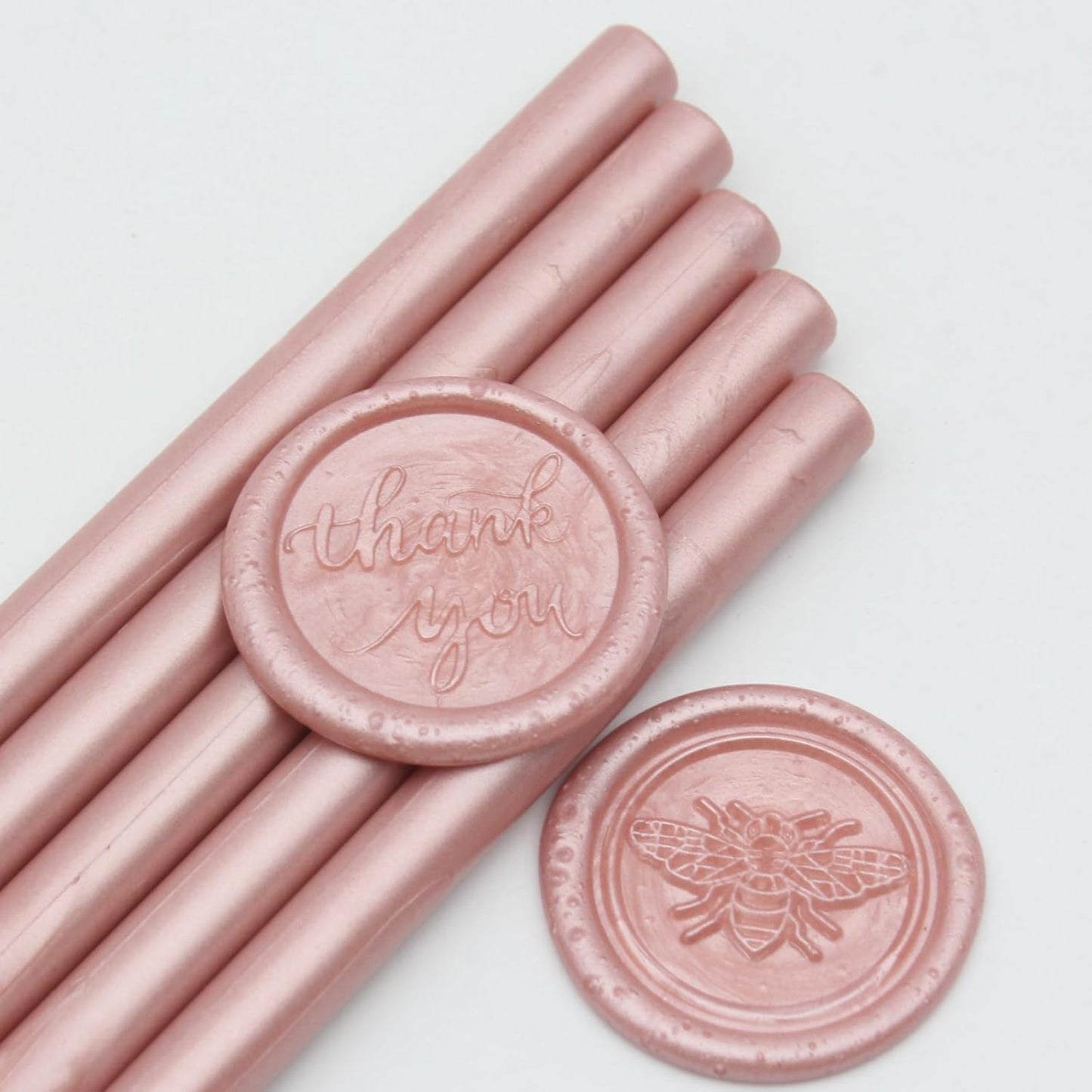 52pcs Rose Gold Wax Sealing Sticks for Wax Seal Stamp - Premium Glue Gun Sticks for Envelope, Letter, Wedding Invitation Craft Adhesive - Great Gift Ideas (Mini Size)