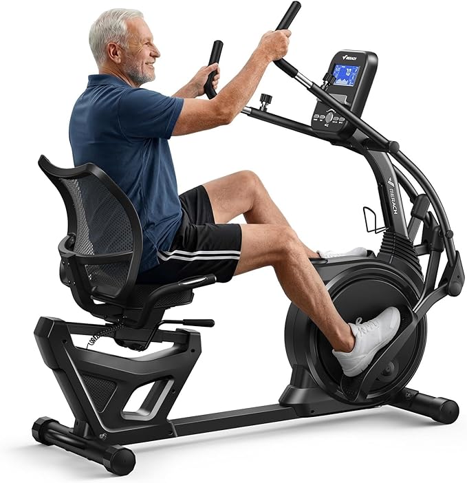 MERACH Recumbent Exercise Bikes for home, Light Commercial High-end Recumbent Bike for Seniors Adults, Magnetic Recumbent ...