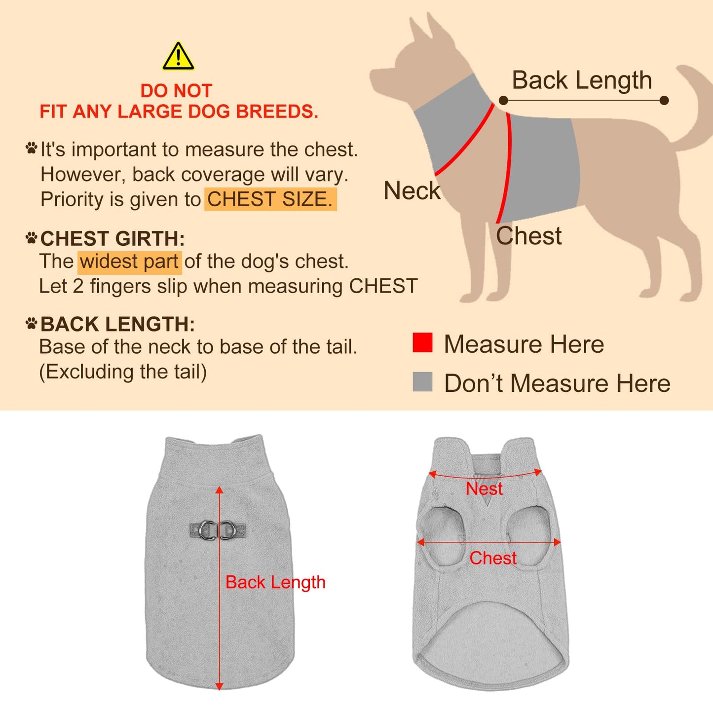 BEAUTYZOO Small Dog Sweater Fleece Vest Winter Jacket, D-Ring Leash Attachment for XS S Puppy Medium Sized Breeds Dogs, Cold Weather Dog Clothes Windproof Keep Warm, Black Bones Paw M