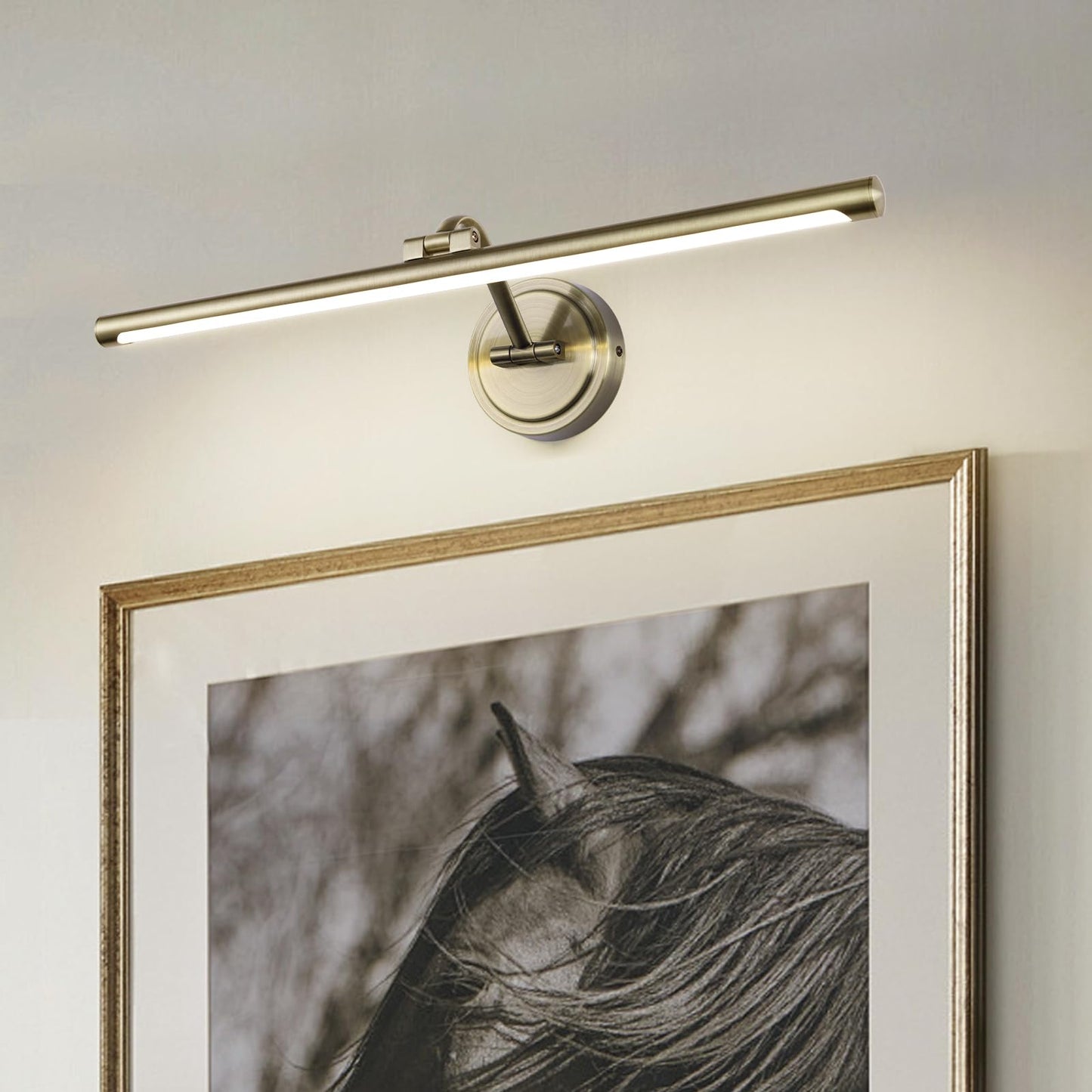 Hard-Wired Picture Lights 23.6 Inch Dimmable Led Wall Art Lighting Modern Gallery Light Poster Lights Adjustable Swing Arm Picture Frame Light For Display Art Work 14W 2700K  Warm White Antique Bronze