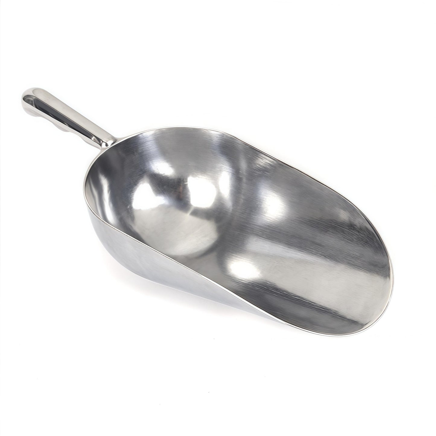 Heavy-Duty Cast Aluminum Kitchen Scoop - Rust-Proof, Ergonomic S-Handle Ice Cube Endurance Scoopfor Ice, Candy, Popcorn, Coffee Beans, Flour & Pet Food - Commercial-Grade Durable Design (M（12oz）)