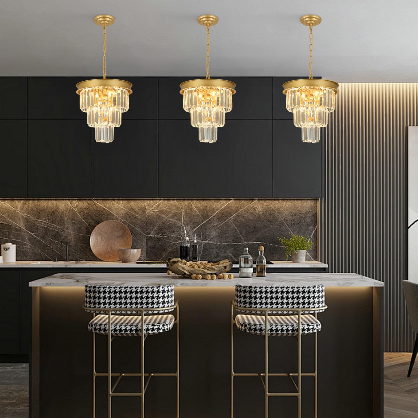 Weesalife Crystal Chandeliers For Dining Room Light Fixtures Over Table