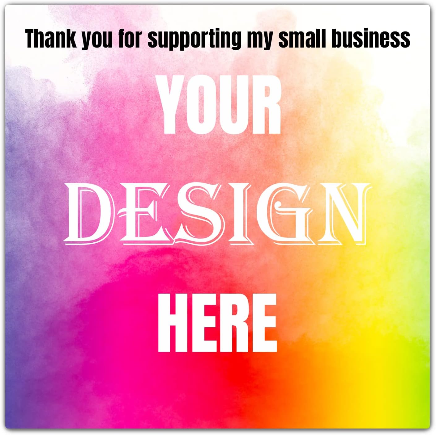 Custom 100-500 Stickers with Any Image Logo and Text. Personalized Labels for Business Logo, Thank You Notes, etc. (Square, 4 Inch)