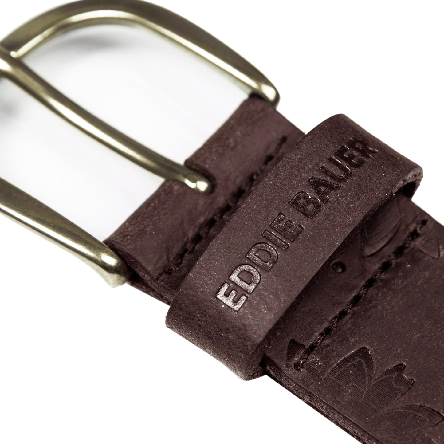 Eddie Bauer Women's Casual Leather Belts with Durable Metal Buckle, Floral Tooled - Brown, Small