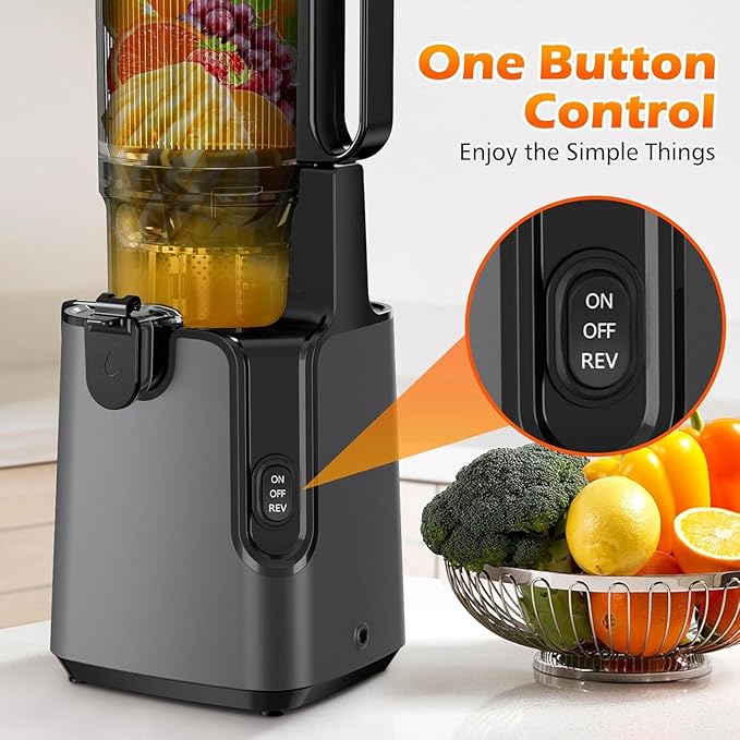 Juicer Machines with 5.8" Large Feed Chute, Cold Press Juicer for Whole Vegetables and Fruits 400W, Slow Masticating juicer Easy to Clean Juice Extractor Machine High Juice Yield