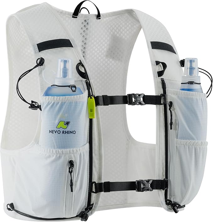 N NEVO RHINO Running Vest for Women Men, 5L Lightweight Running Hydration Vest with 2 TPU 500ml Soft Flask, Breathable Hyd...
