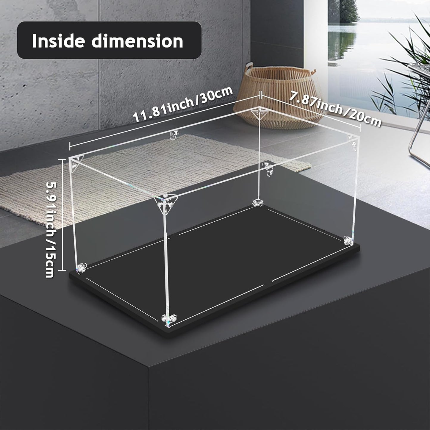 3MM Clear Acrylic Display Case for 1:18 Scale Vehicle Model, Thickened Acrylic Display Box for Lego Model Cars Lego 42161 / 42138 （11.81x7.87x5.91inch, 1:18）