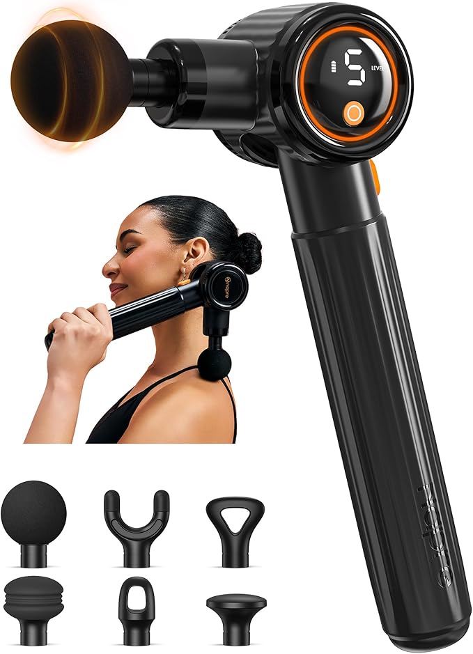 NAPRE Massage Gun with Extension Handle and 3 Adjustable Angles,Valentine's Day Gifts,Deep Tissue Back Massage for Neck/Sh...