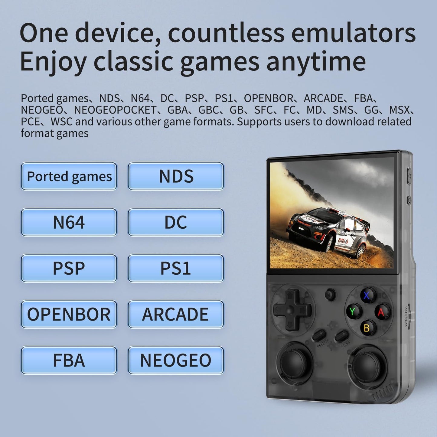 Aivuidbs G350 Retro Game Console,Linux System RK3326 G350 Handheld Game Console Built-in 64G TF Card 4371 Games,3.5-inch IPS Screen, WiFi, Bluetooth 4.2, HDMI Output, 3200mAh Battery