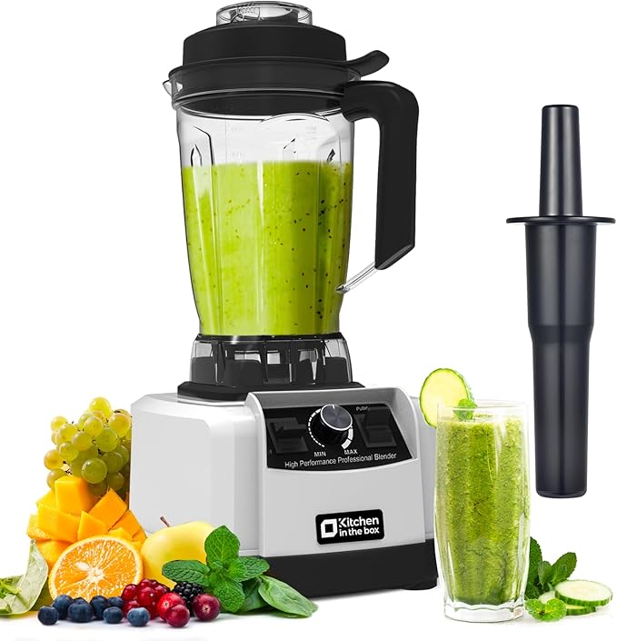 Powerful Blender for Kitchen 1500W, 68 Oz Large Capacity Countertop Blender for Smoothie with Stainless Steel Blades, BPA Free, Frozen Drinks, Ice Crush, Protein Shakes (Silver)