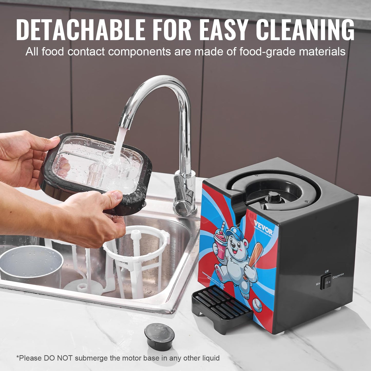 VEVOR Slushie Machine for Home, 34oz Tank Home-use Margarita Machine, Smoothie Frozen Drink Maker with Food-grade Materials, Slushy Machine for Home DIY, Kids' Parties, Black