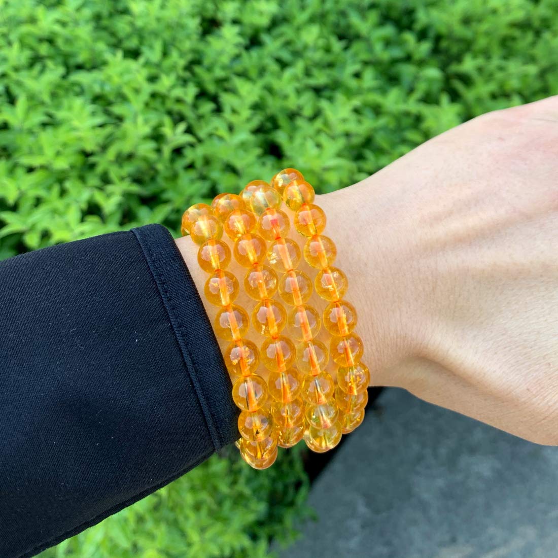 Adabele Real Natural Yellow Citrine Bracelet 8.5 inch Stretch Gemstone Beaded Bracelet Chakra Healing Crystal Stone Jewelry Wome