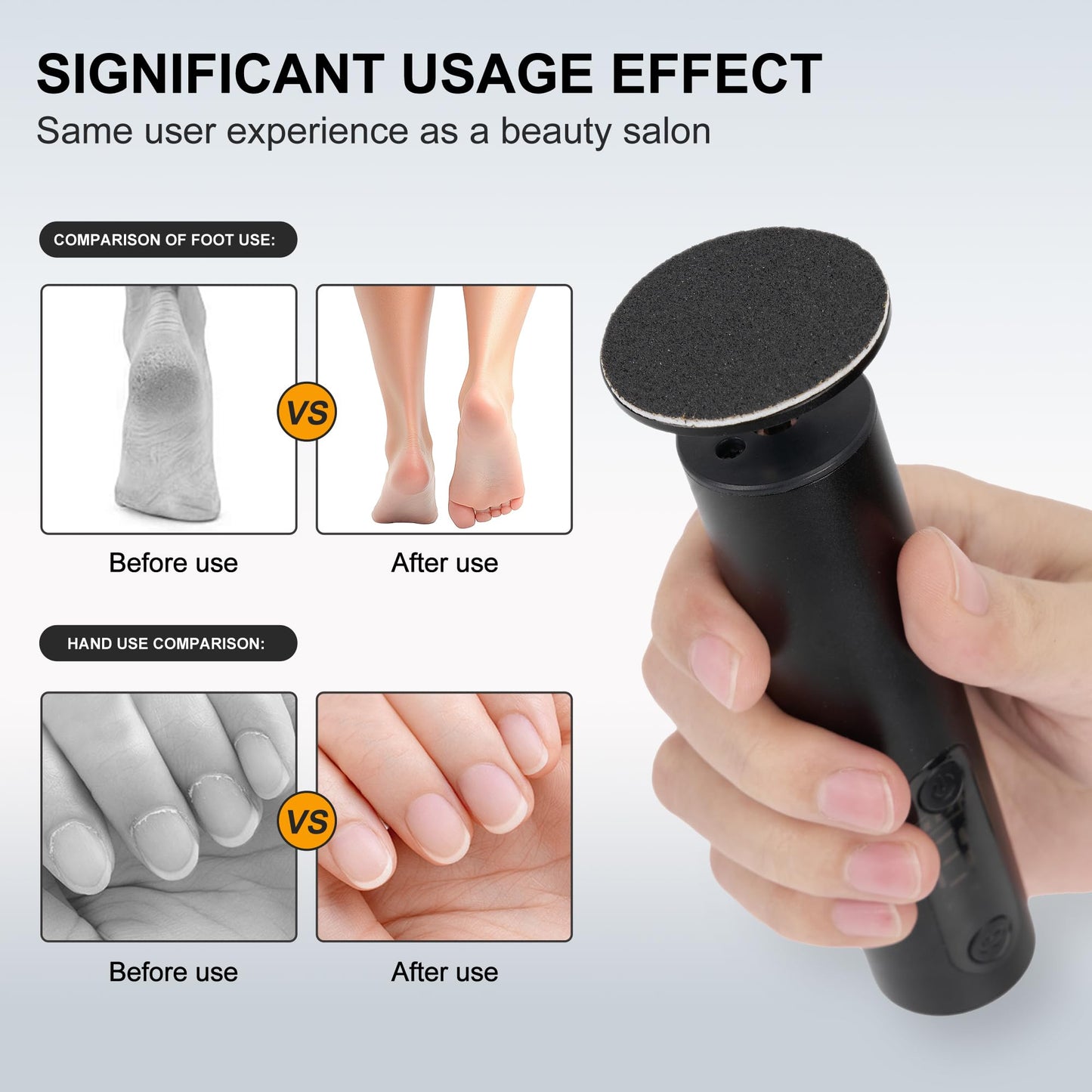 Electric Foot Callus Remover, Adjustable Speed Rechargeable Foot Sander Pedicure Tools for Feet Dead Skin with Sandpaper Disk an
