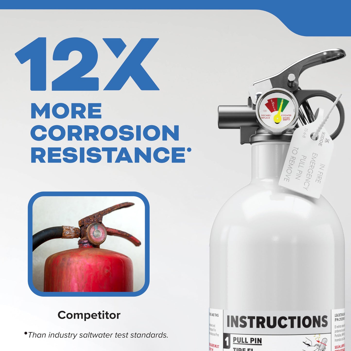 Kidde Fire Extinguisher for Boats, Single-Use 5BC
