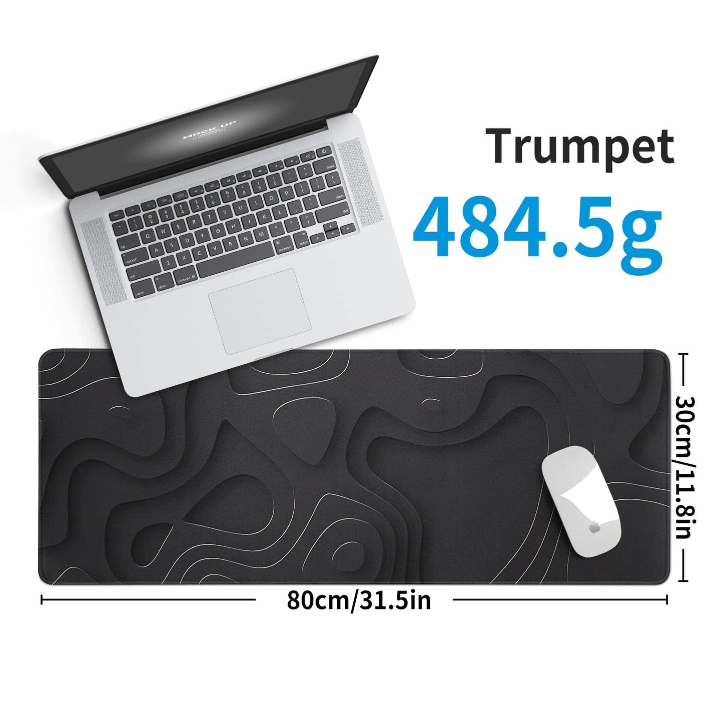 Llzdeuan Large Anime Gaming Mouse Pad Black Solid Geometry Desk Pad Computer Keyboard Mat Non-Slip Rubber Base Office Decor Waterproof Mouse Mat
