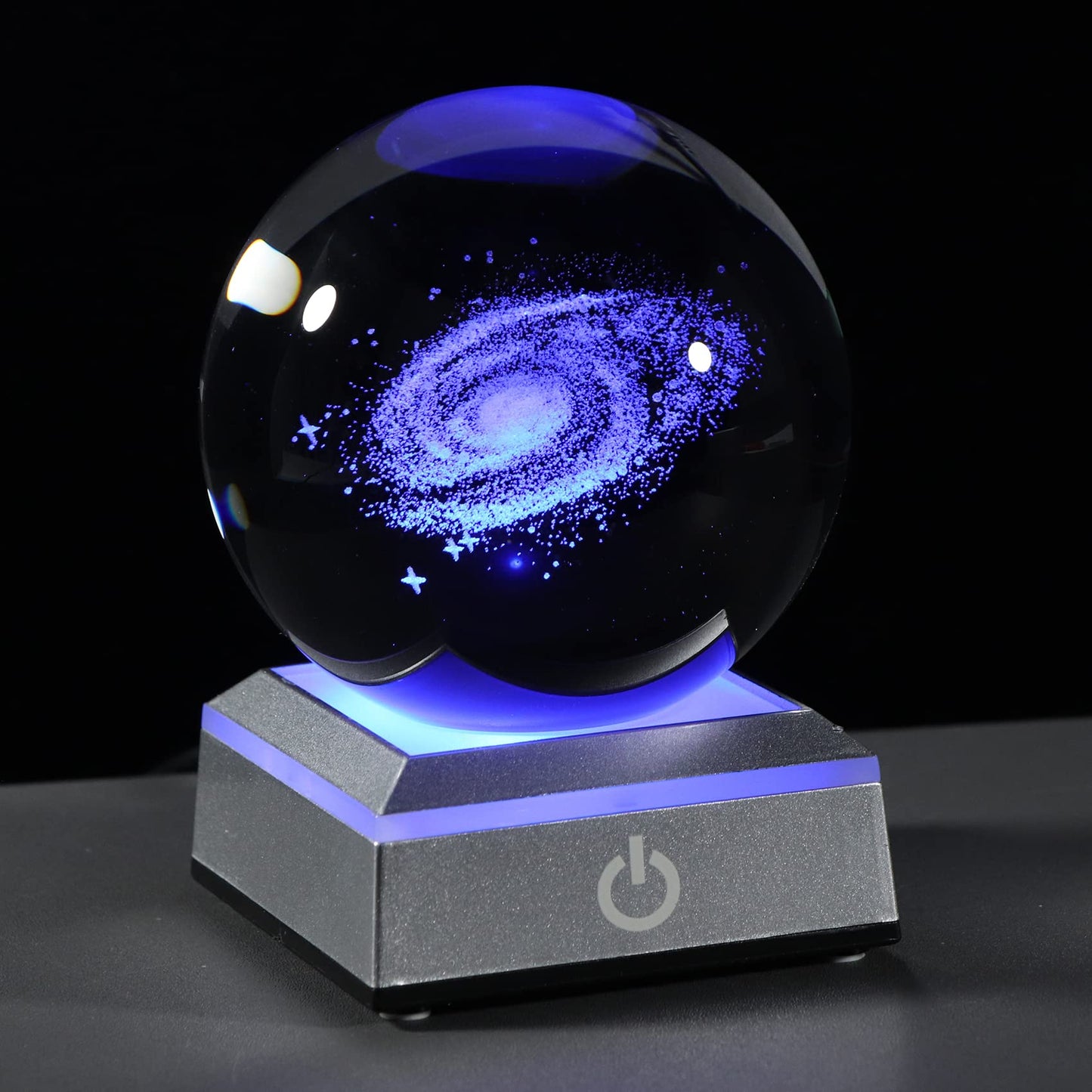Qianwei 3D Galaxy Crystal Ball with Colorful LED Base, Clear Glass Sphere, Model 5809b1aa7e0f8f34fcab0c89acda1