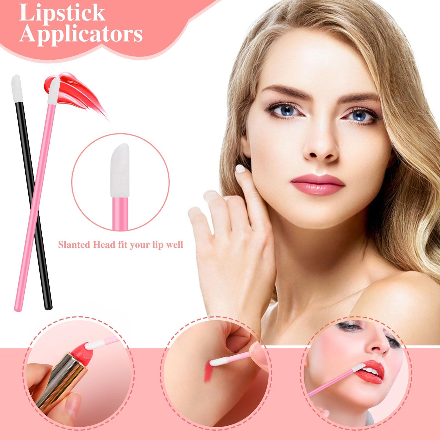Disposable Makeup Applicators Tools Kit, 100 Mascara Wands 100 Lipstick Applicators 50 Disposable Eyeliner Brushes 10 Eye Shadow