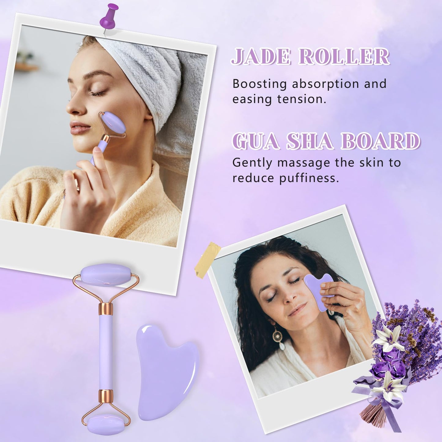 Gifts for Women, Spa Self Care Get Well Soon Gifts with Gua Sha Facial Tools, Thank You Gift for Wife, Coworkers, Friends, Gift