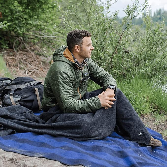 Arcturus Military Wool Blanket - Warm, Thick, Washable - Great for Outdoors, Camping, Stadium Blanket, Picnics, Travel - Car & Bushcraft Survival Kits, Large 64in x 88in 4.5 lb