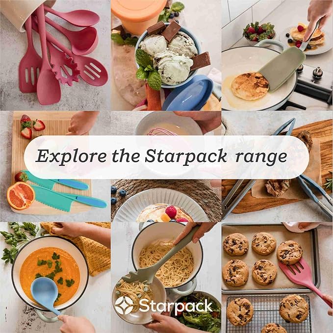 Starpack 'The All Rounder' Premium Silicone Spoonula Spatula - Silicone Spatula Spoons Heat Resistant to 600°F - Best LFGB Spoonulas - Rubber Spoon Spatulas - Kitchen Spoon Spatulas for Cooking