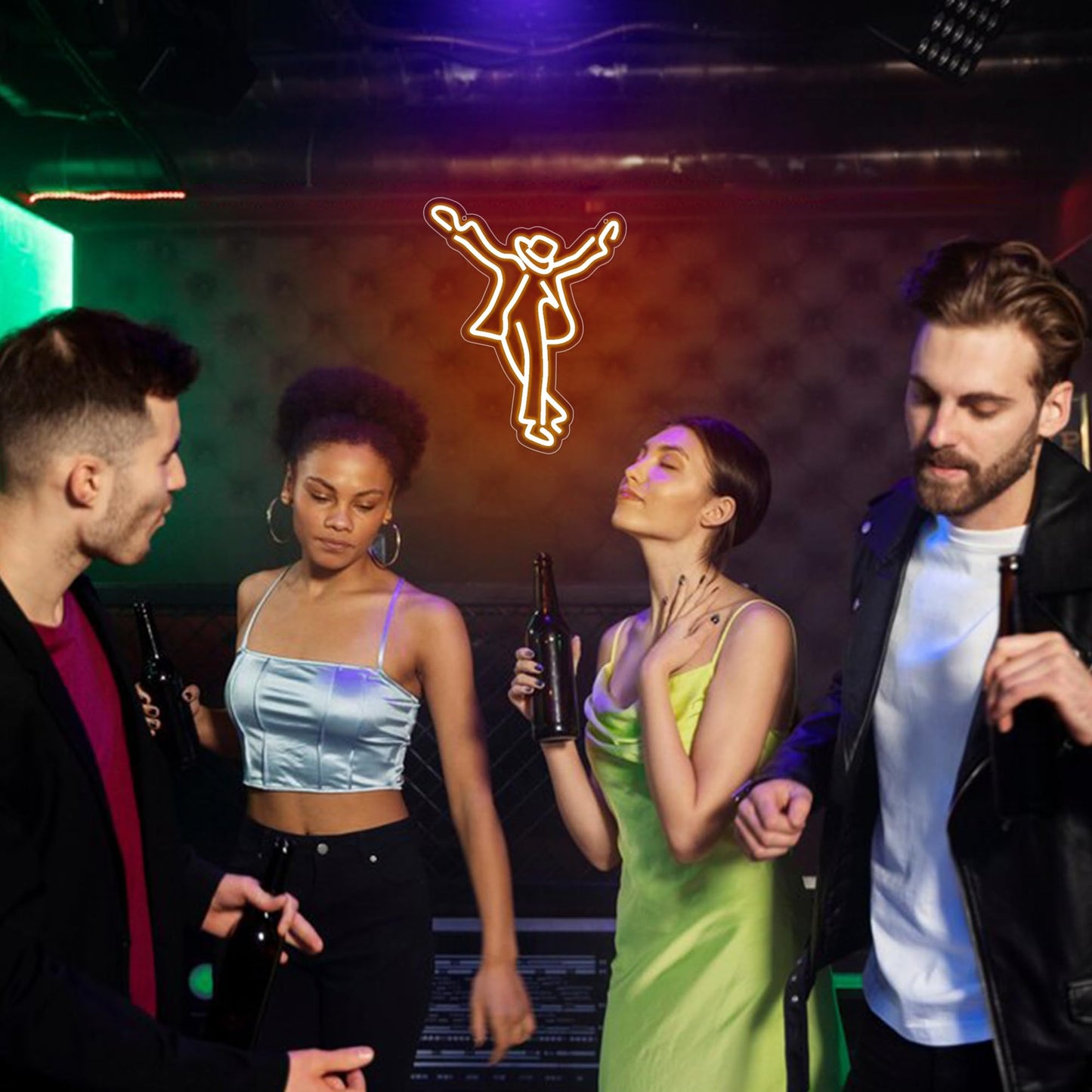 Dance Neon Sign For Wall Decor Michael Dance Neon Light For Man Cave Bar Party Game Room Mj Led Light Up Sigh For Men Wall Art Birthday Gift(Zkxd268)