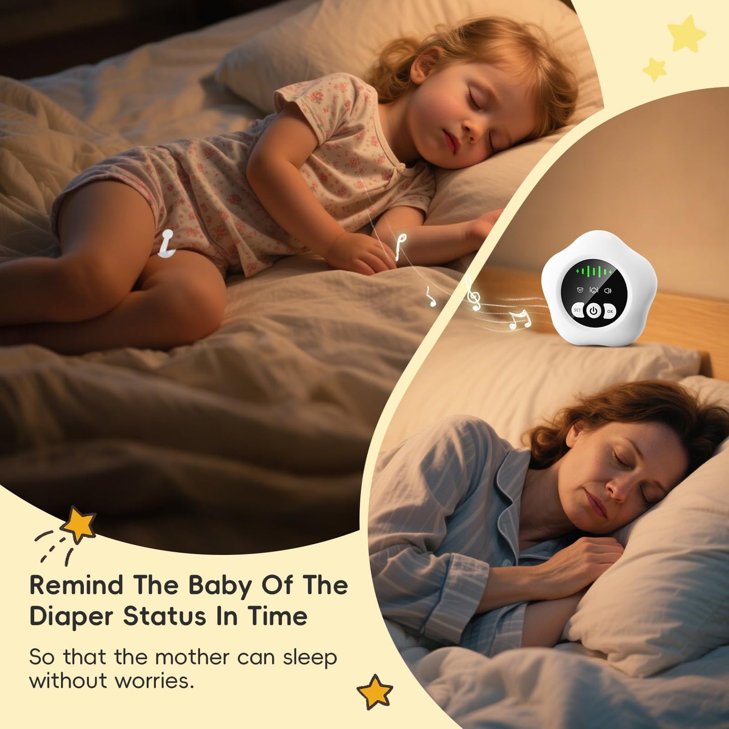 Bedwetting Enuresis Alarm Wireless for Boys and Girls,Compact & Comfortable Wireless Sensor Proven Solution for Bedwetters.Includes Progress Card and Stickers