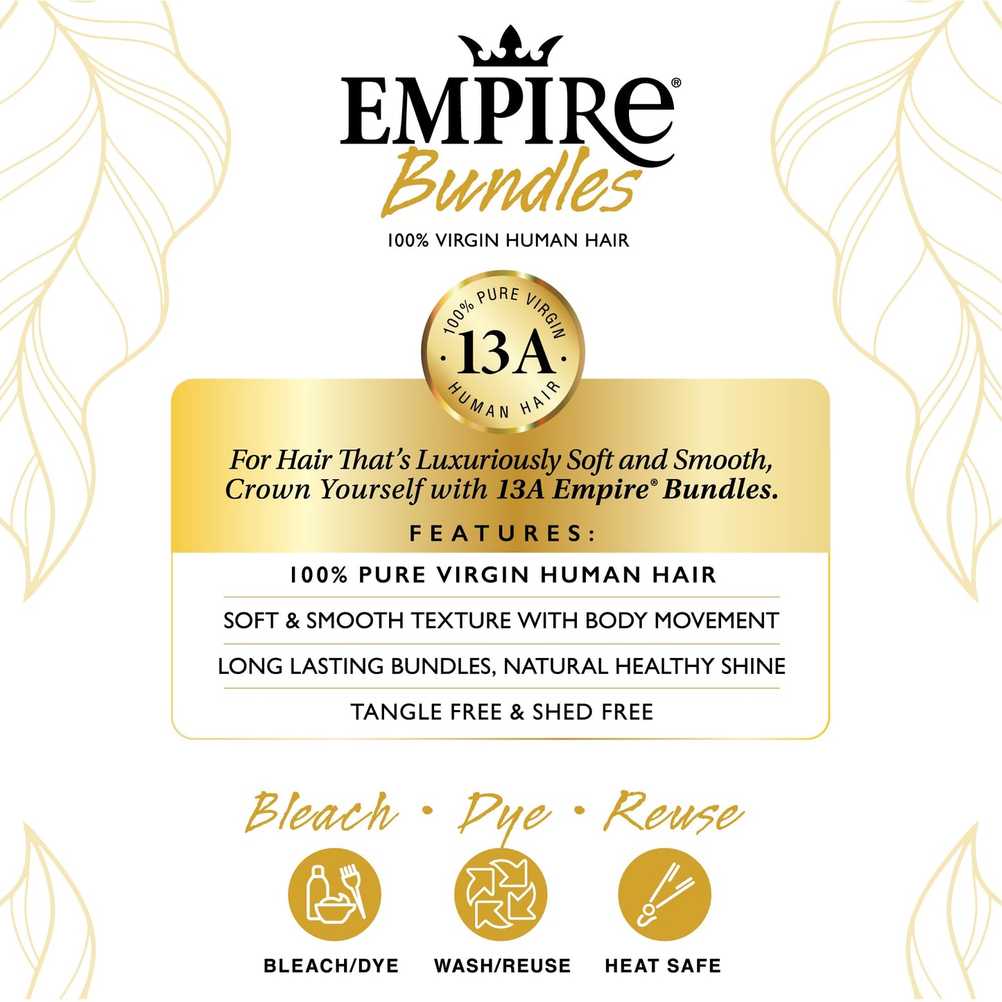 Sensationnel Empire bundles multi - straight 10a tangle shed free human hair for weaving and sew in styles (10 12 14 inch, 613 B