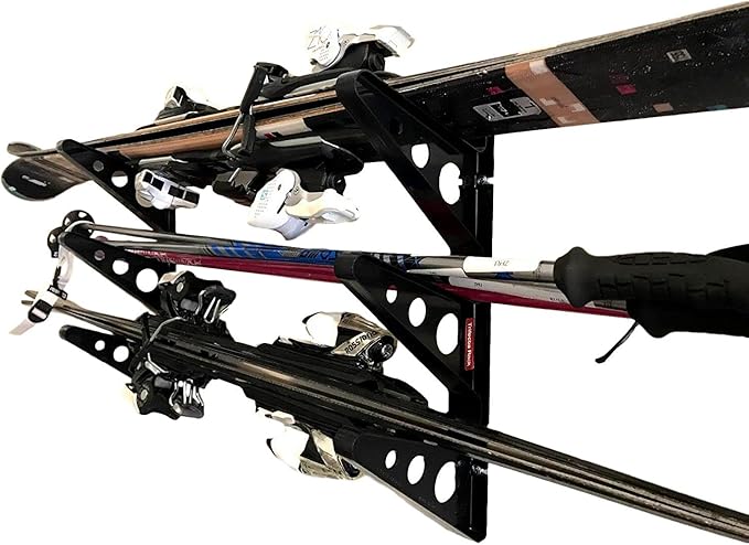 StoreYourBoard Ski Rack – Heavy-Duty Horizontal Ski Wall Mount & Snowboard Wall Mount for Garage Wall Shelving - Snowboard...