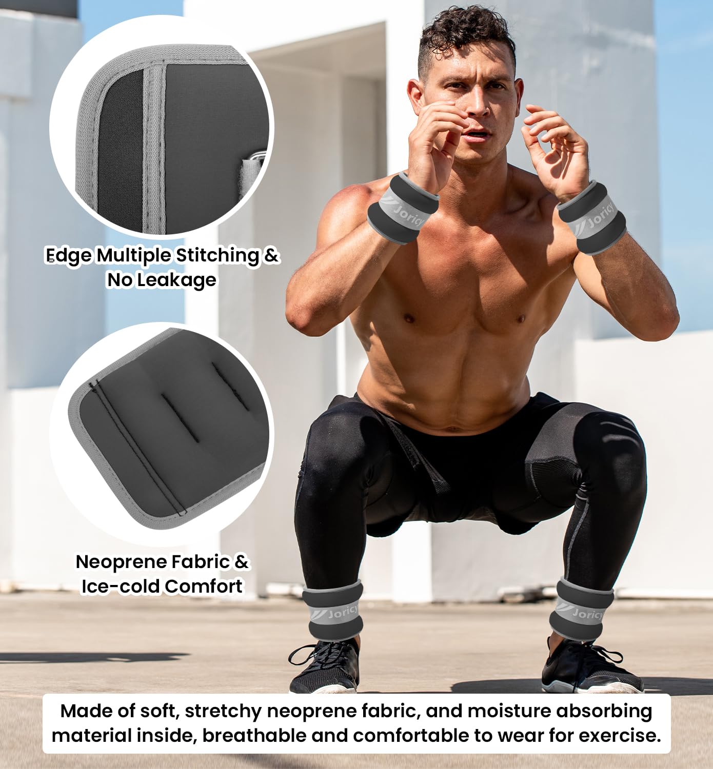 Ankle Weights, Wrist Leg Arm Weights for Women Men with Adjustable Straps, Strength Training Weighted for Running, Walking, Fitness, Gym - 2LB Pair (1 LB Each Weight), Grey1