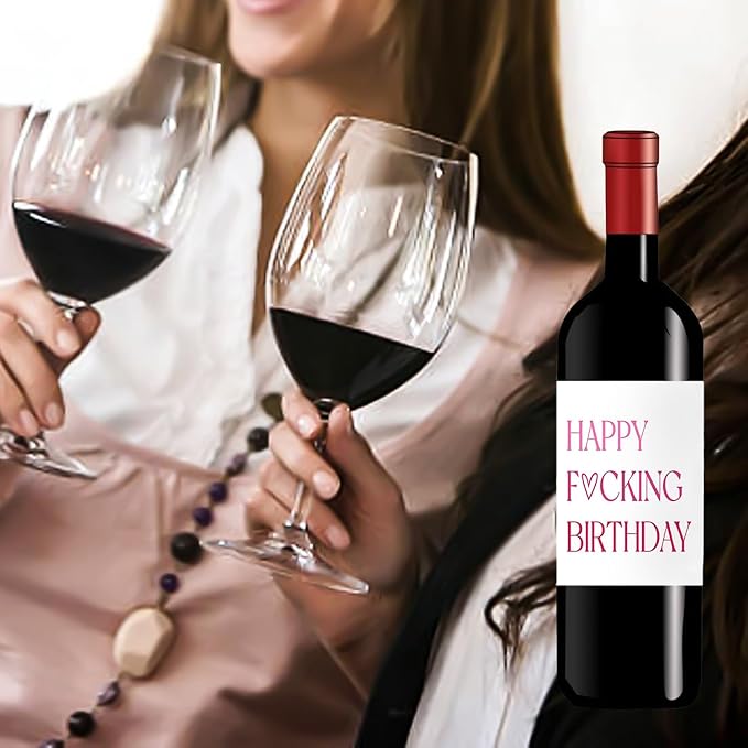24 Pcs Birthday Wine Labels, Birthday Gifts for Women Her Him, Birthday Wine Bottle Stickers, Happy Birthday Party Decorations Gifts for Women Her Him, Happy Birthday Wine Bottle Labels