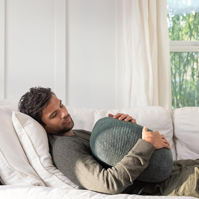 Quiet Mind The Original Weighted Pillow for Adults & Kids - (Small, Agave Green, 6 lbs) - Weighted Body Pillow - Alternative to Weighted Blanket - Enhanced Deep Sleep and Stress Relief - Hug Pillow
