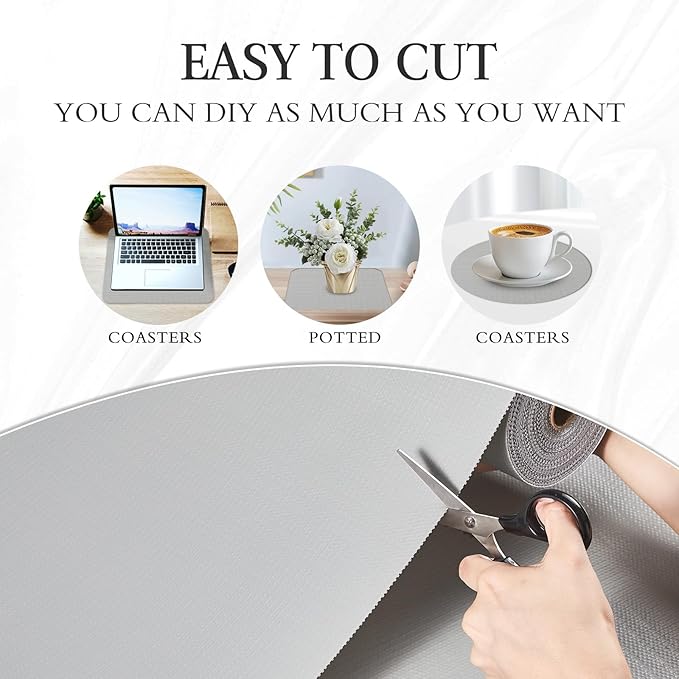 Beautysaid Shelf and Drawer Liner for Kitchen Cabinet, Non Adhesive Non Slip Shelf Paper Waterproof Washable Thickened for Dresser Pantry Shelve Bathroom Protector Liner(Light Grey,12 in x 30 FT)