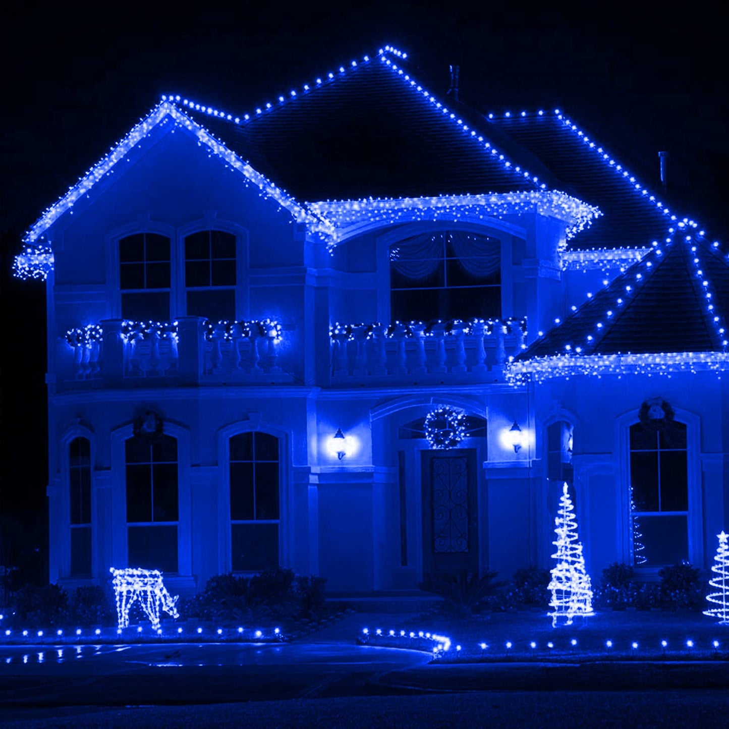 Xtf2015 105Ft 300 Led Christmas String Lights, Blue, Ul Certified, 8 Modes, Indoor/Outdoor, Model Ql300Ae