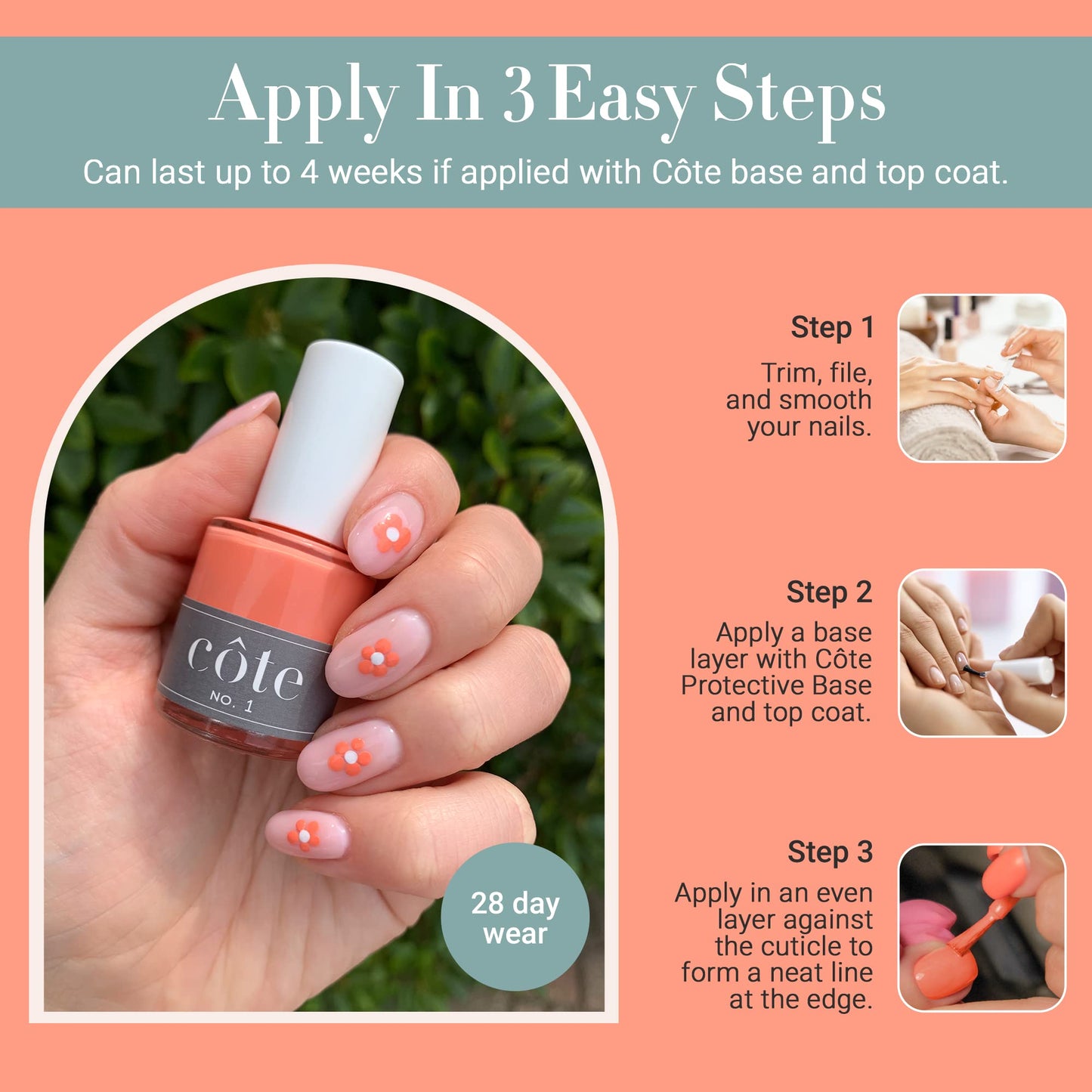 Cote Shop Cote Nail Polish - Quick Dry Vegan 0.4 Fluid Oz Regular Cruelty Free Non Toxic & Safe Chip Resistant Full Coverage (No
