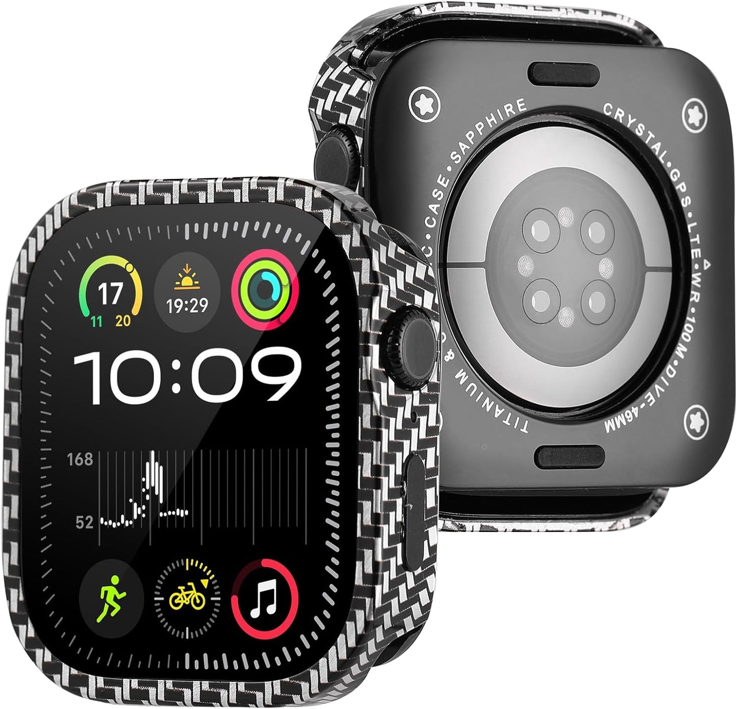 3 in 1 Metal Apple Watch Screen Protector Compatible with Apple Watch Series 9 Series 8 Series 7 45mm, Ultra Thin Protective Cover and Ceramic Like Back Cover for Apple Watch Cover 45mm