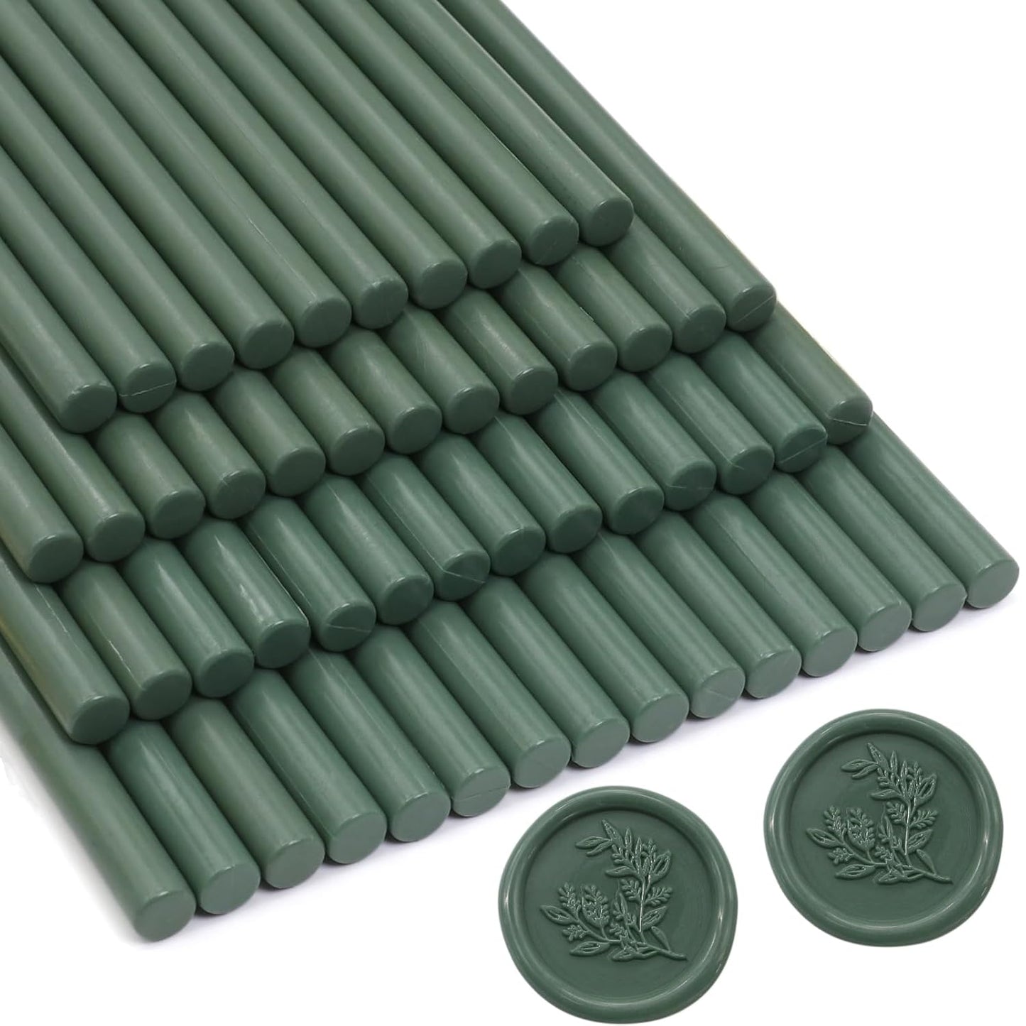 52pcs Olive Green Wax Sealing Sticks, Andotopee Glue Gun Wax Seal Sticks for Wax Seal Stamp, Premium Sealing Wax for Envelope Seal Wedding Invitation Craft Adhesive, Great Gift Ideas (Mini Size)