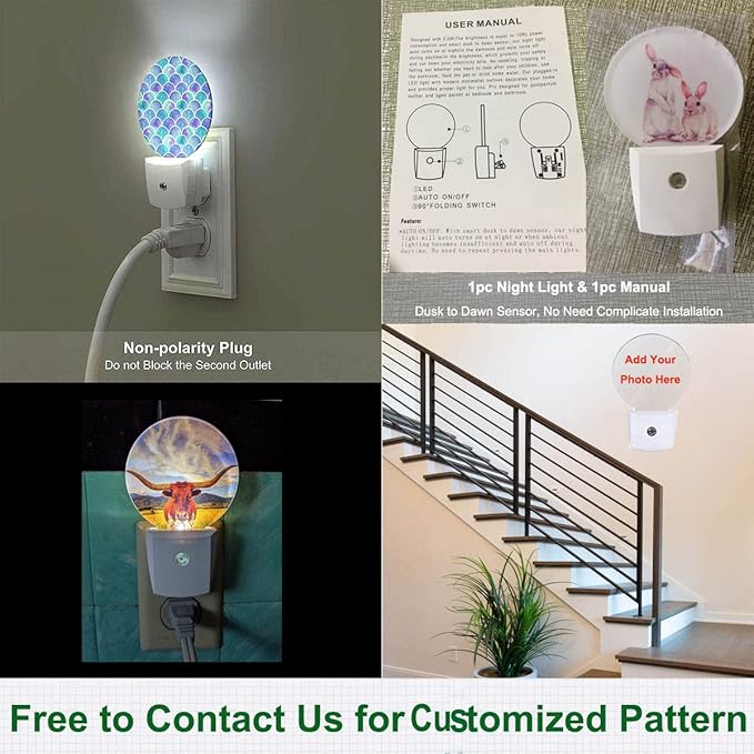 Owl Night Light Cute Bird with Curious Big Eyes Retro LED Dusk to Dawn Plug-in Nightlight Auto Sensor for Bedroom Bathroom Hallway Living Room