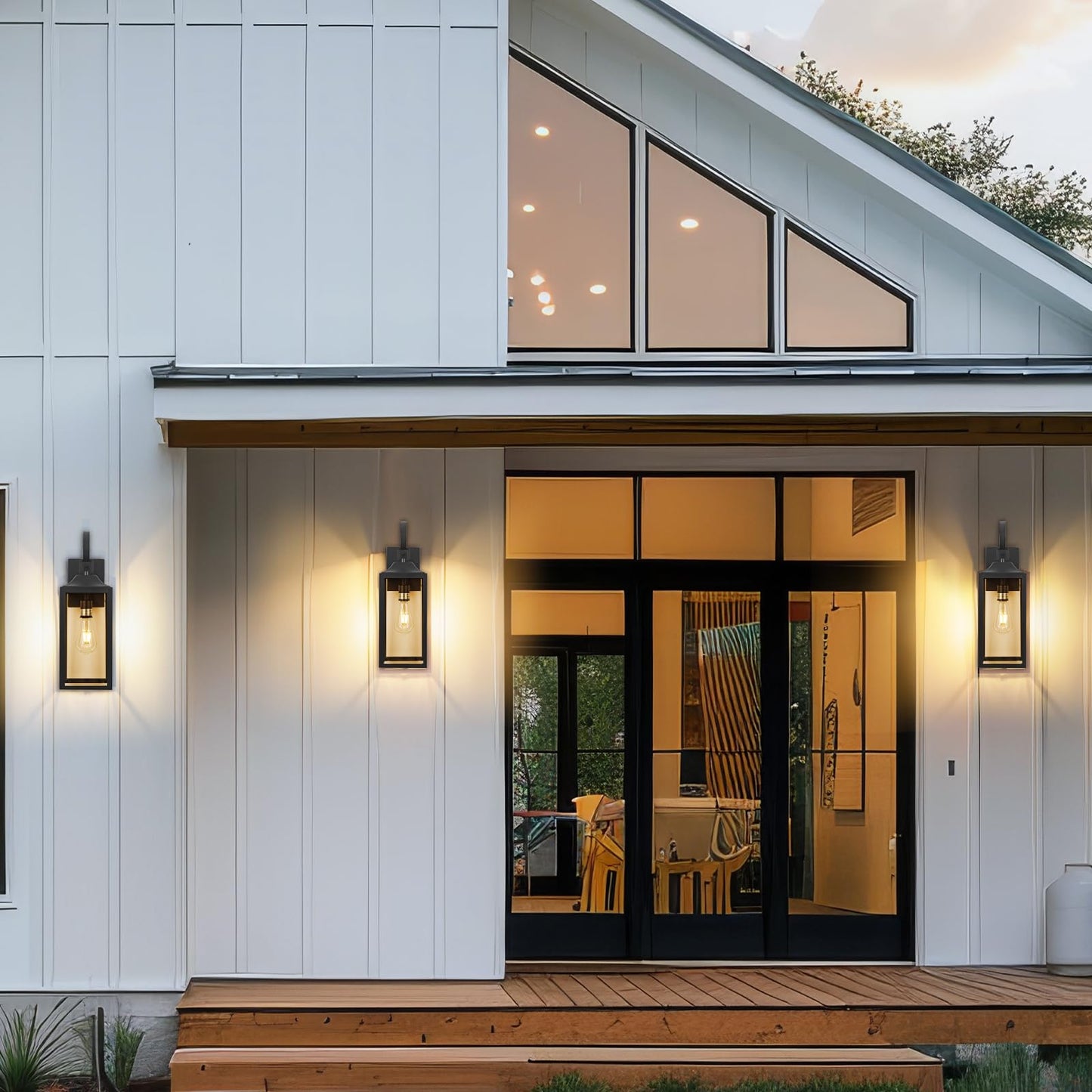 19 Large Outdoor Light Fixture 2 Pack  Porch Lights Sconce Exterior Lighting Fixtures  Black Outside Lights For House Modern Wall Lantern  Anti Rust Outside Coach Lamps For House  Doorway  Garage